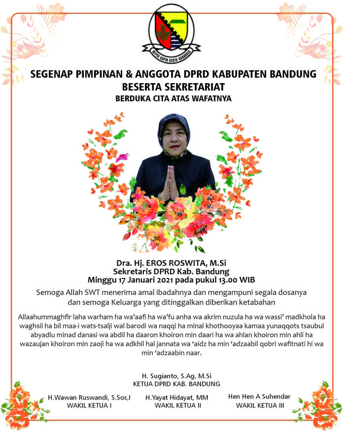 Berita Duka: Sekretaris DPRD Kab. Bandung Dra. Hj. Eros Roswita Wafat