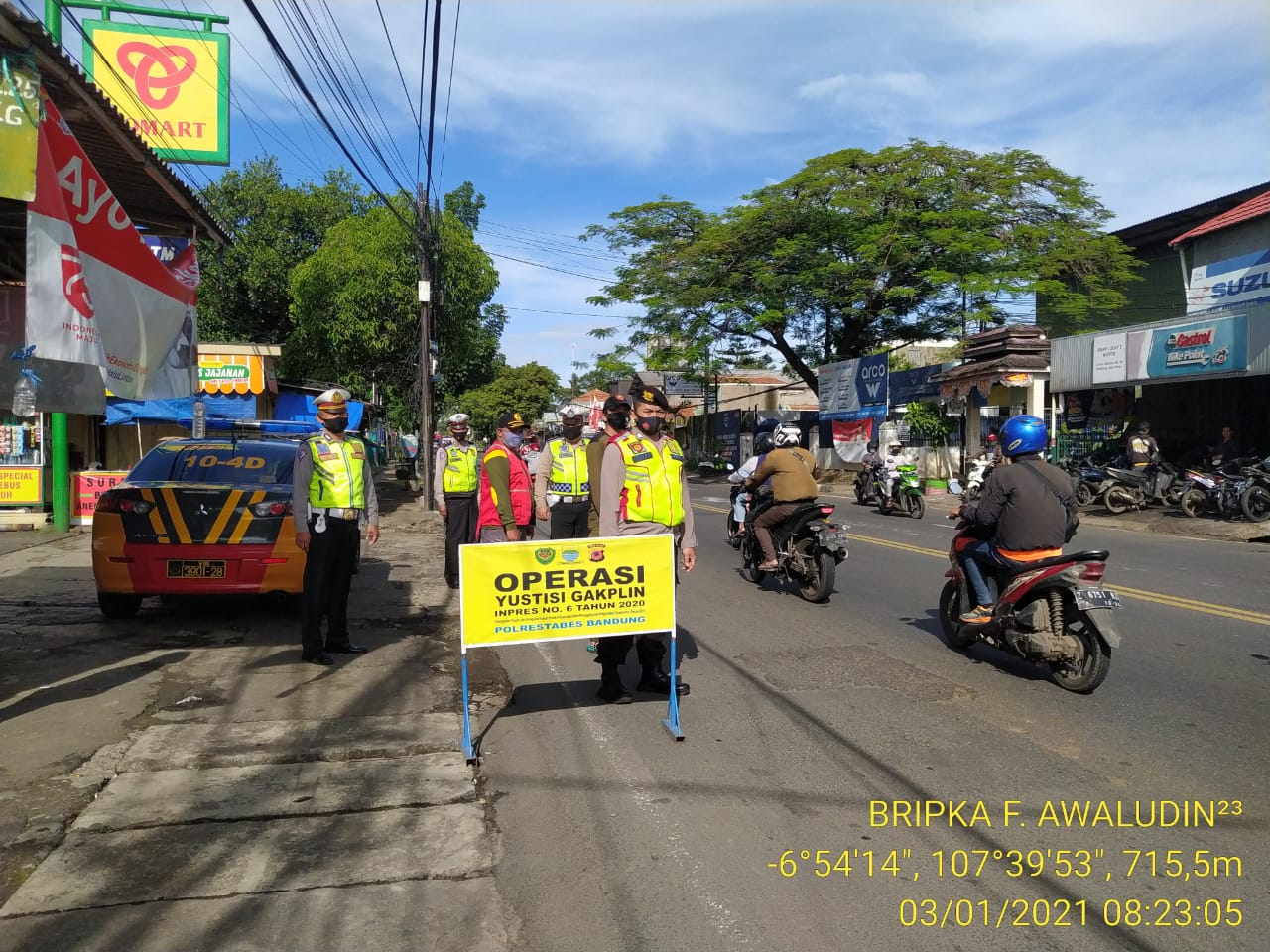 Penegakkan Disiplin Prokol Kesehatan Personil Polsek Antapani Gelar Ops Yustisi 