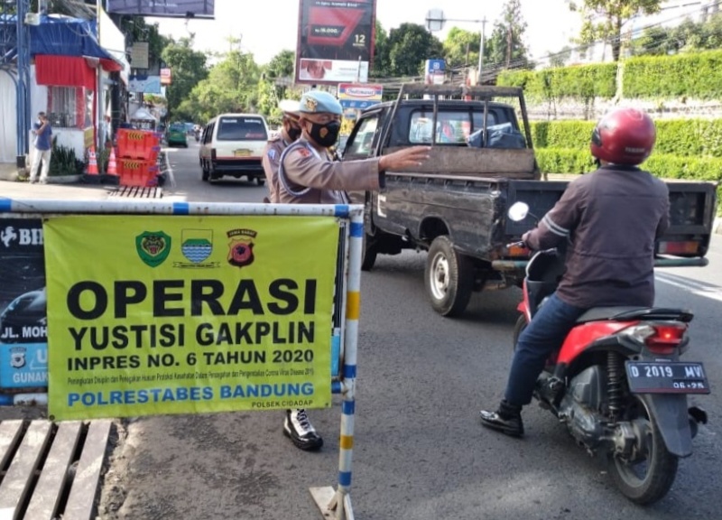 Operasi Yustisi Polsek Cidadap Gakplin Inpres 6/2020 Upaya Kendalikan Penyebaran Covid-19