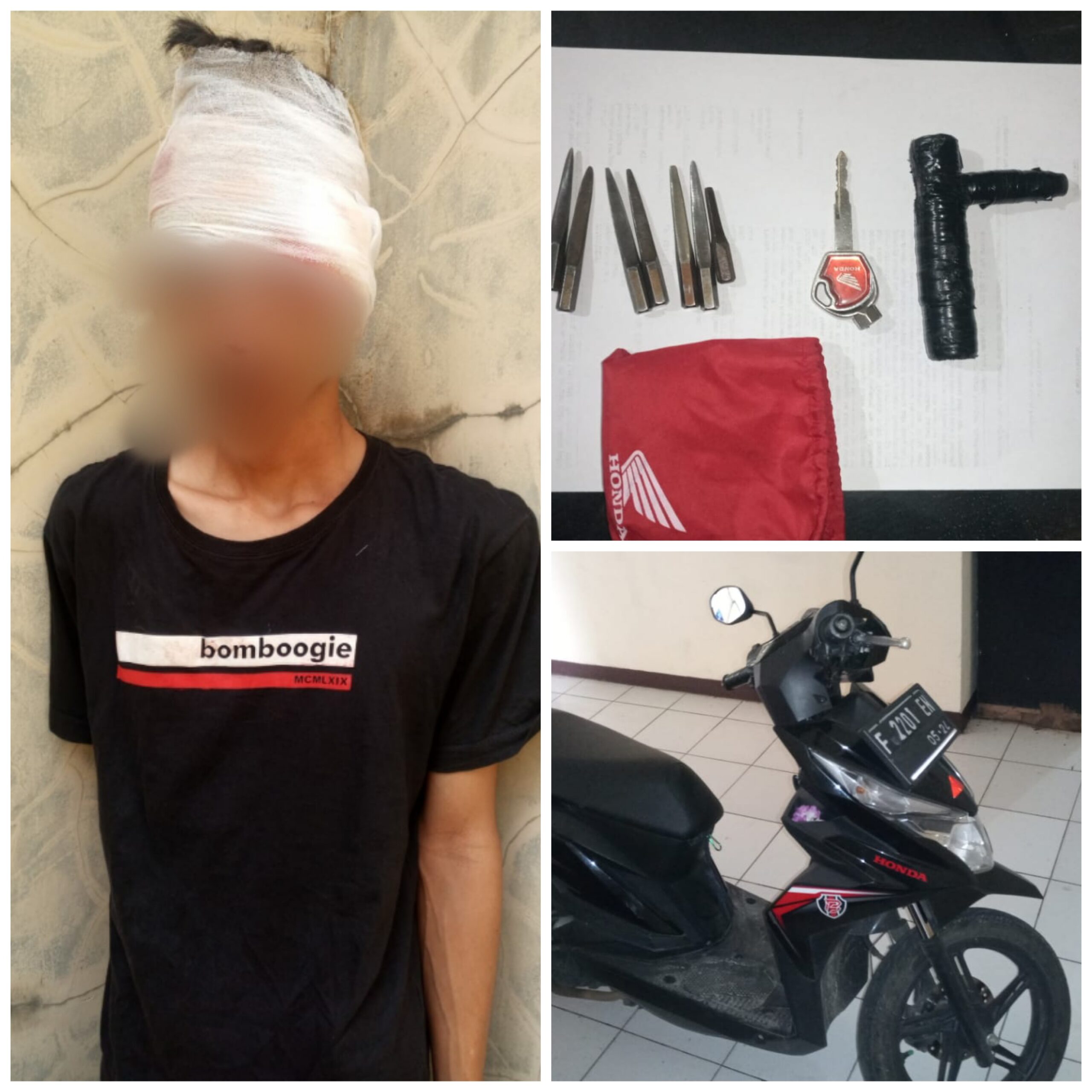 Polisi Amankan Pelaku Pencurian Motor Dari Amukan Massa