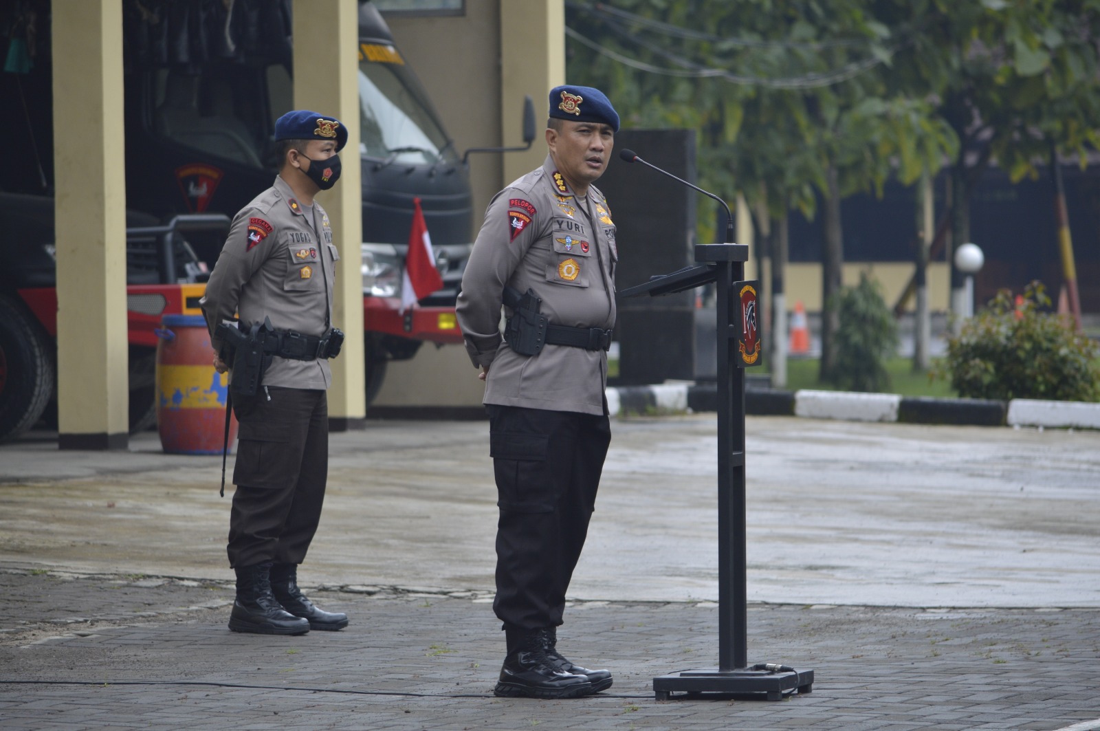 Pimpin Apel Di Detasemen Gegana, Ini Pesan Dansat Brimob Polda Jabar