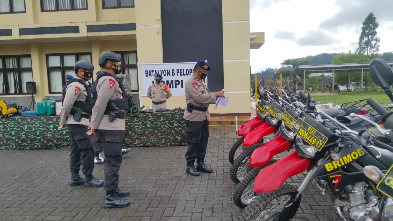 Brimob Jabar Gelar Apel Kesiapsiagaan Antisipasi Gangguan Kamtibmas Wilayah Cianjur