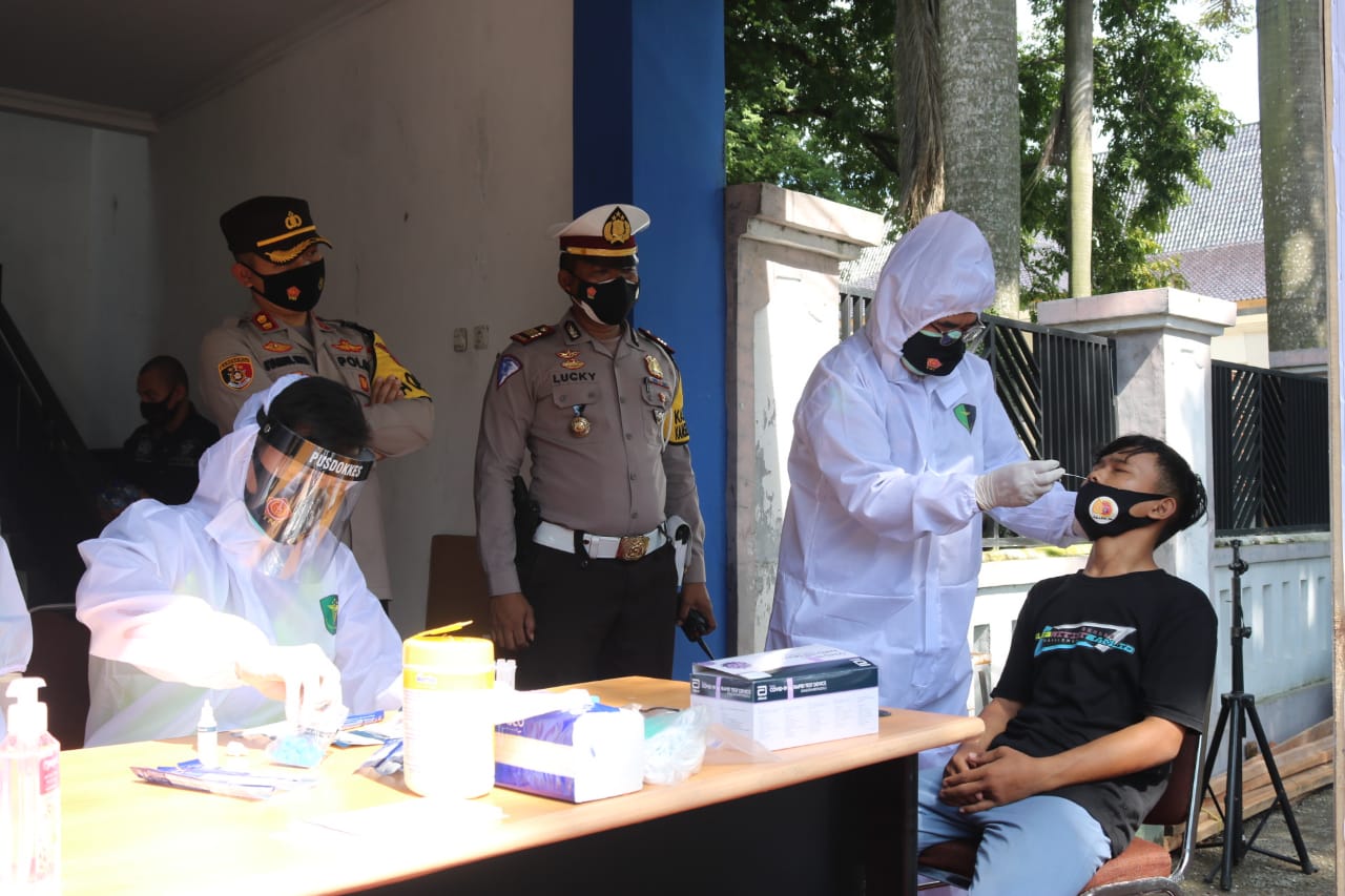 Rapid Test Antigen Gratis Di Pos Lantas Tangguh Dipantau Kapolres Majalengka