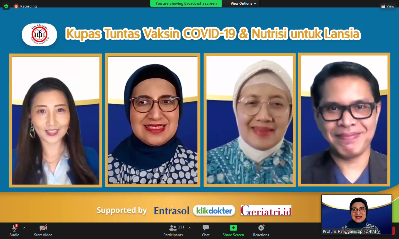 Entrasol Kupas Tuntas Vaksin COVID-19 dan Nutrisi untuk Lansia