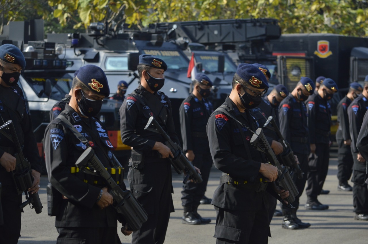 Apel Kesiapsigaan Brimob Polda Jabar dalam menghadapi May Day