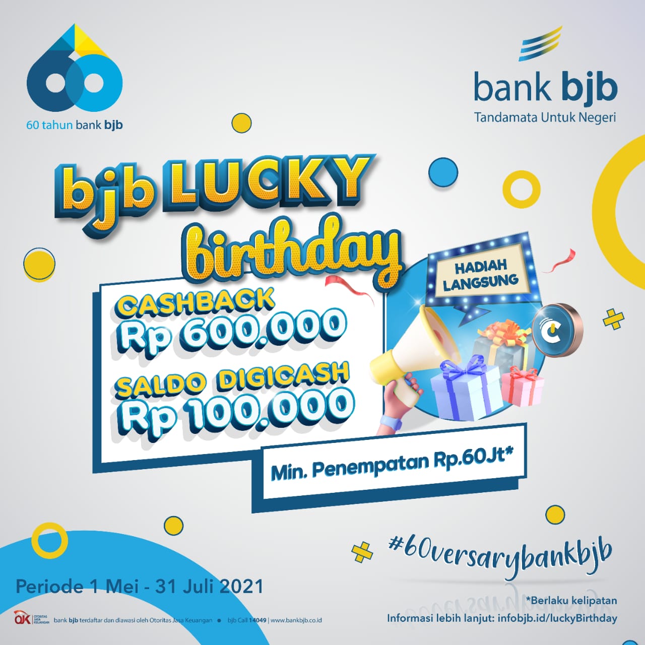 bjb 60versary – Lucky Birthday Tawarkan Hadiah Jutaan Rupiah, Ayo Ikuti Promonya