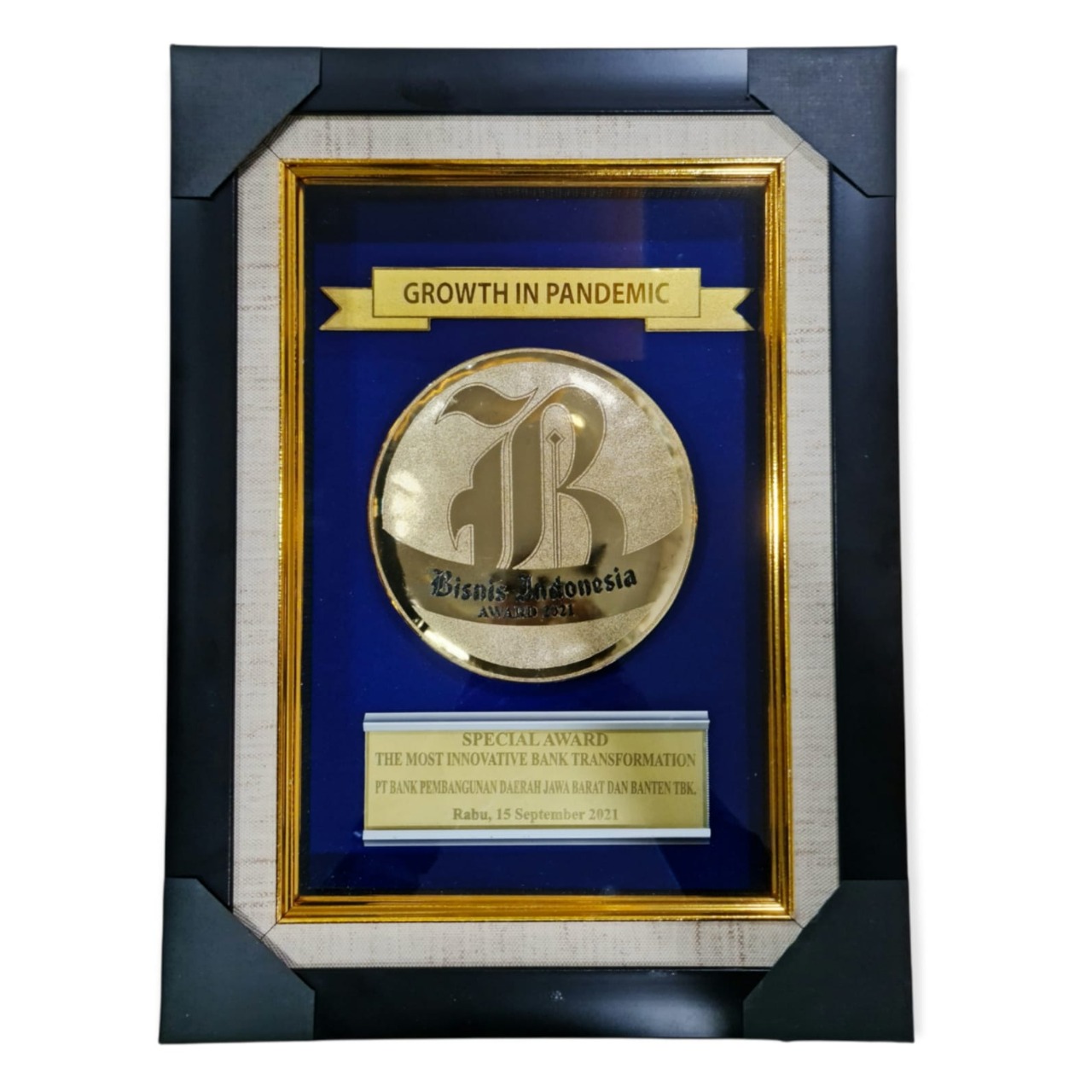 The Most Innovative Bank Transformation dari Bisnis Indonesia Award (BIA) 2021