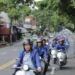 DPC Partai Demokrat Ciamis Naik 14 Motor Vespa Daftarkan Bacaleg ke KPU