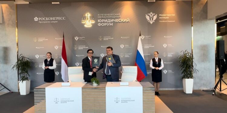 Indonesia dan Rusia Tandatangani Nota Kesepahaman Kerjasama di Bidang Hukum