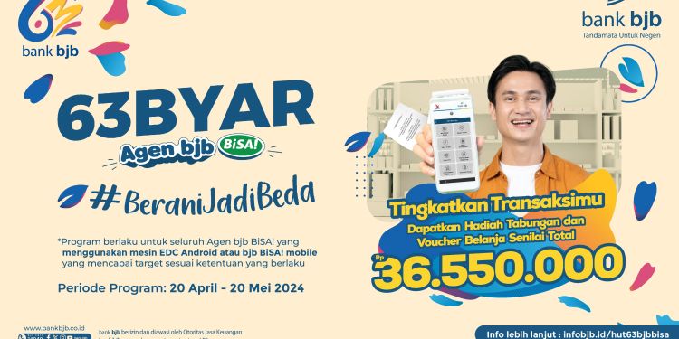 Sambut Momen Ulang Tahun ke-63, bank bjb Hadirkan Program Gebyar Agen bjb BiSA!