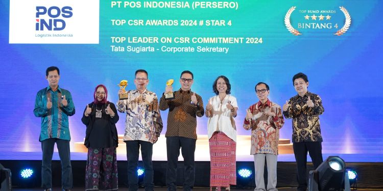 Pos Indonesia Sabet Dua Penghargaan Top CSR Award 2024