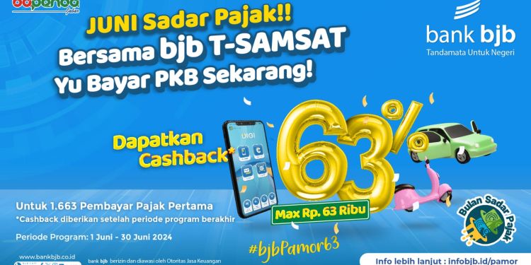 Bayar Pajak Kendaraan Melalui bank bjb Bisa Dapat Cashback Sebesar 63 Persen