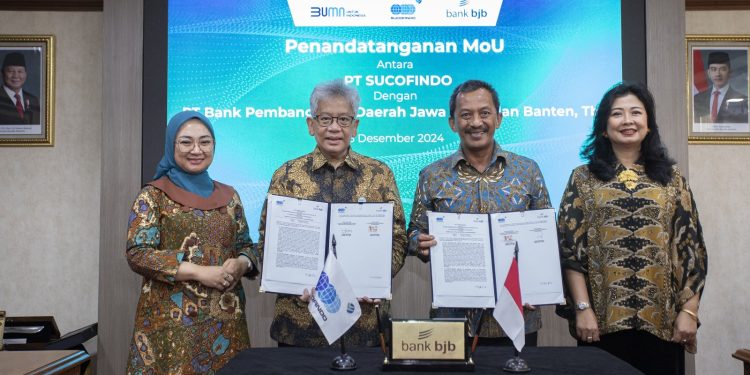 Akselerasi Bisnis, bank bjb Tandatangani Nota Kesepahaman untuk Pemanfaatan Produk dan Layanan dengan Sucofindo