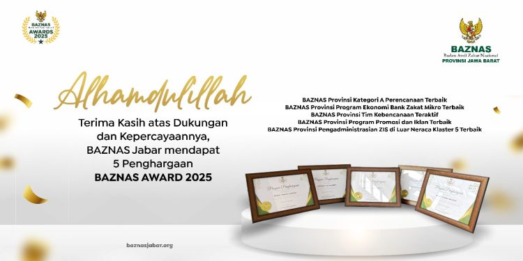 BAZNAS Jabar Raih 5 Penghargaan di BAZNAS Award 2025
