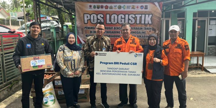 BRI Cabang Cibadak Salurkan Bantuan Sembako bagi Pengungsi Bencana Tanah Bergerak di Sukabumi