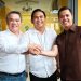 Bayu Umbara bersama Ridwan Ginanjar dan Teguh Panji Reza usai menyatakan kesepakatan menuju Musda KNPI Jawa Barat.