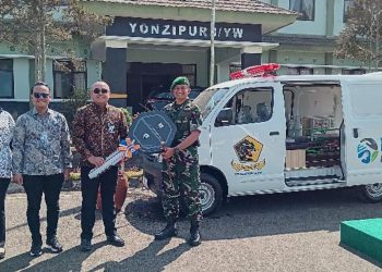 BRI Peduli Serahkan Ambulans untuk Yonzipur 3 Pangalengan